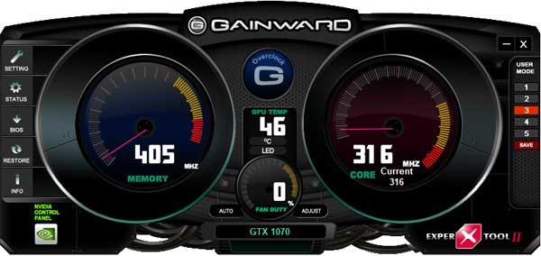 Gainward GTX 1070 Phoenix GLH EXPERTool