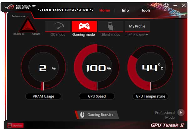 Asus Strix RX Vega56 O8G Gaming GPU Tweak simple mode