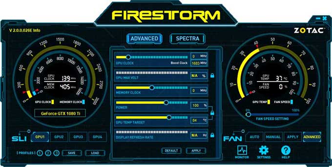 Zotac GTX 1080 AMP! Edition FireStorm advanced