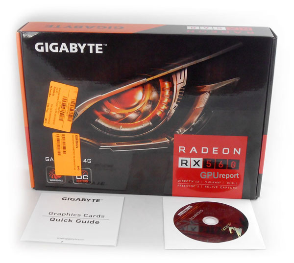 Gigabyte RX 560 Gaming OC 4G balení