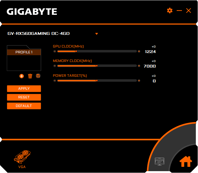 Gigabyte RX 560 Gaming OC 4G prof mode