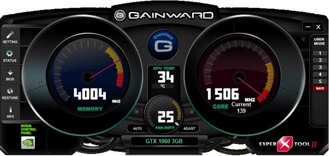 Gainward GTX 1060 3GB Expertool