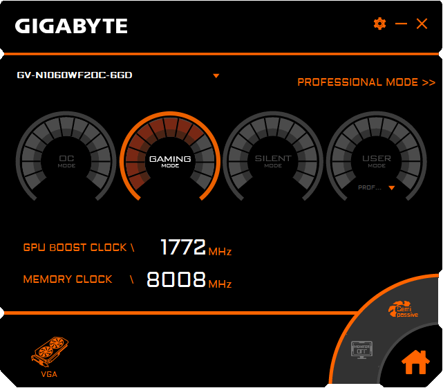 Gigabyte GTX 1060 Windforce OC 6G Graphics Engine simple 