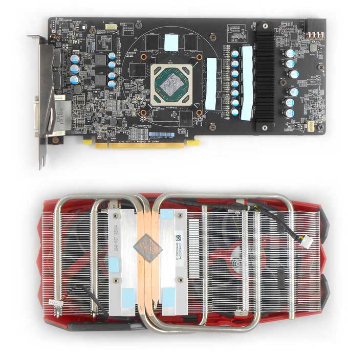 MSI RX 570 Mech 2 8G OC systém chlazení a PCB