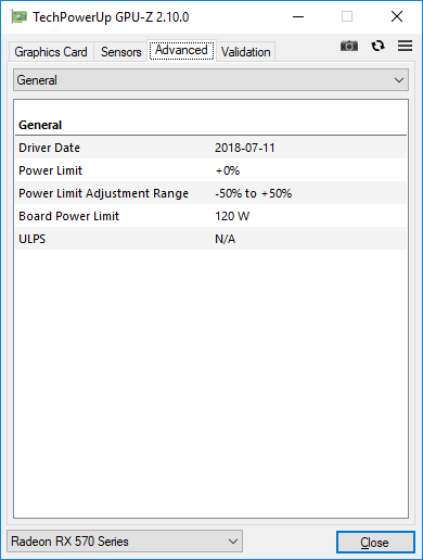 MSI RX 570 Mech 2 8G OC GPUZ TDP