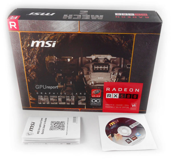 MSI RX 580 Mech 2 8G OC box