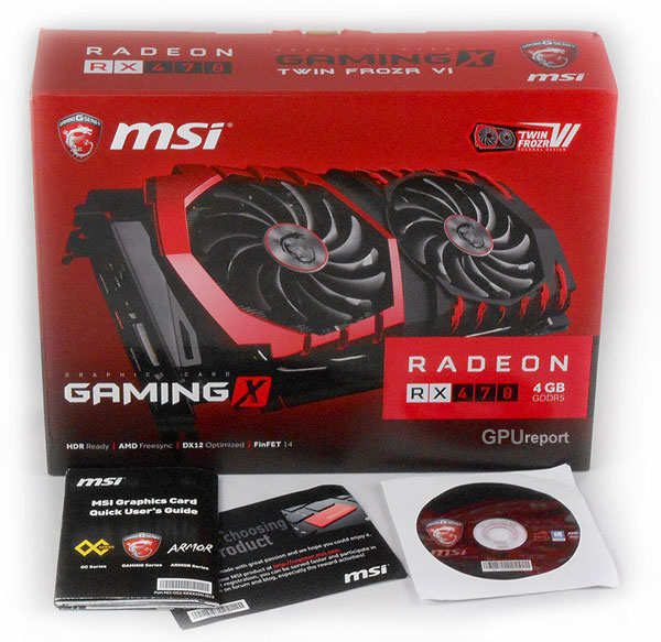 MSI RX 470 Gaming X 4 G box