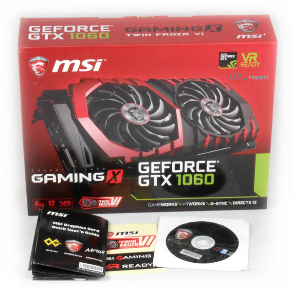 MSI GTX 1060 Gaming X box