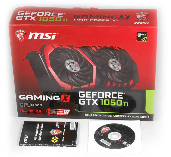 MSI GTX 1050 Ti Gaming X 4G box