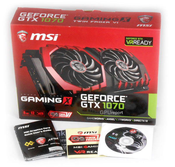 MSI GTX 1070 Gaming X 8G box