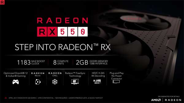 Radeon RX 550 první kroky