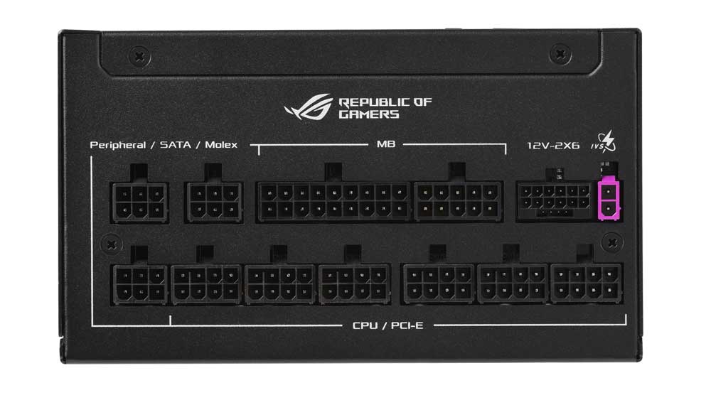 ASUS ROG STRIX 1200W PLATINUM; zadní strana