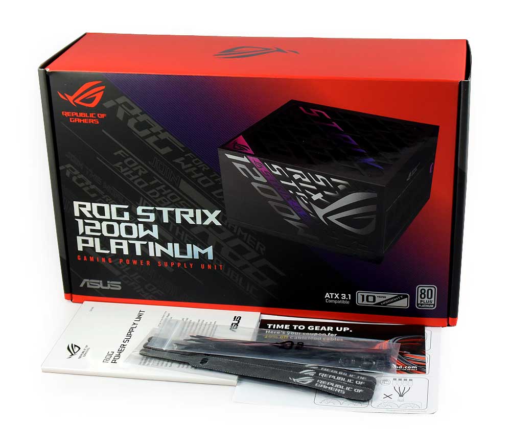 ASUS ROG STRIX 1200W PLATINUM; balení