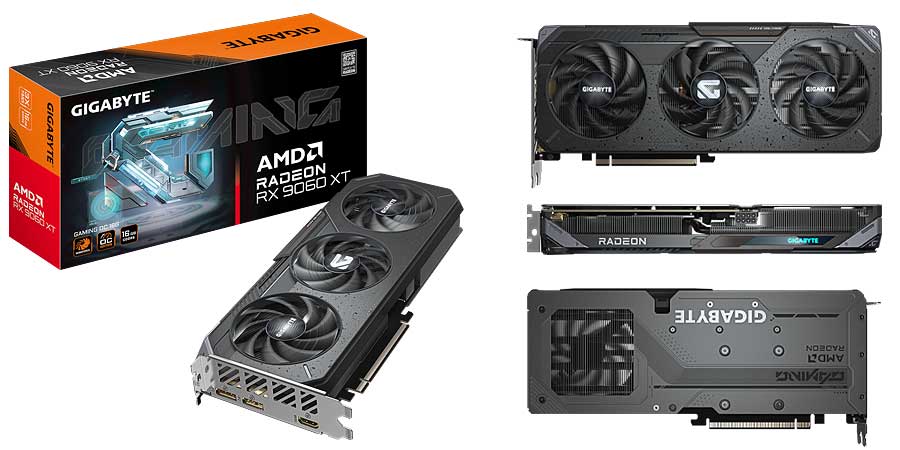 Pro zvětšení klikni 1. místo; Gigabyte Radeon RX 9060 XT GAMING OC 16G