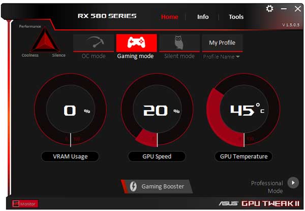 Asus Strix RX 580 O8G Gaming GPU Tweak simple mode