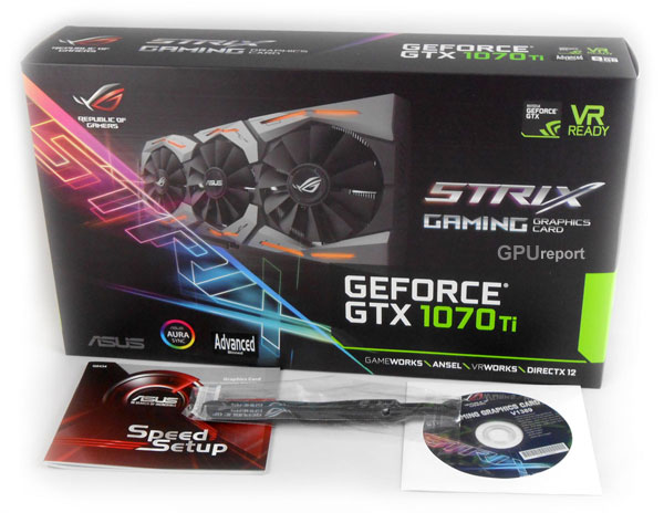Asus Strix GTX 1070 Ti A8G Gaming box