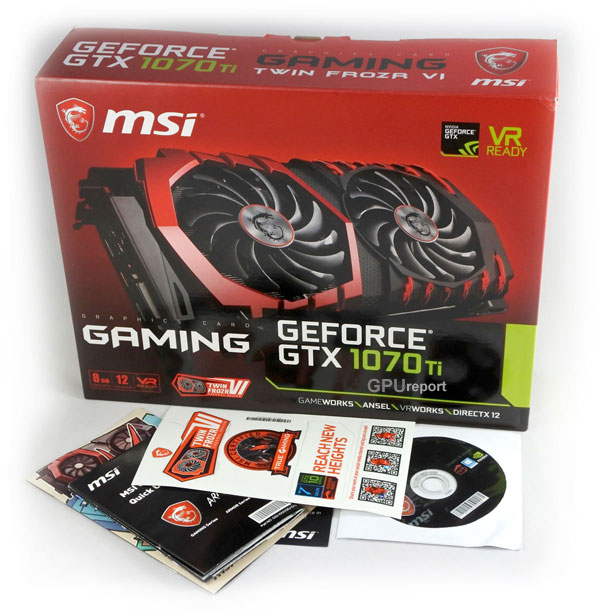 MSI GTX 1070 Ti Gaming 8G box