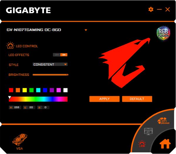 Gigabzte GTX 1070 Ti Gaming OC 8G RGB Fusion