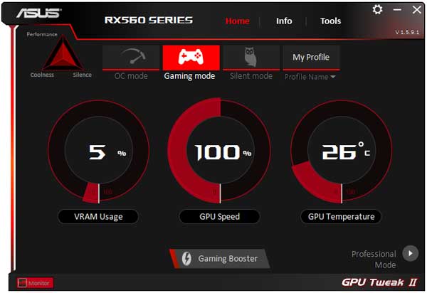 Asus RX 560 O4G EVO GPU Tweak simple mode