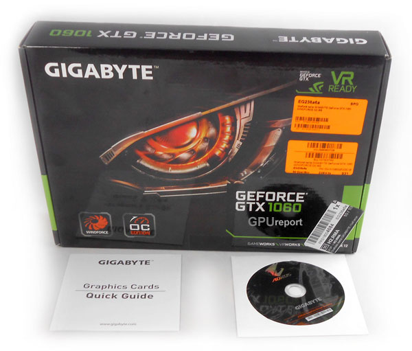 Gigabyte GTX 1060 Windforce OC 6G balení
