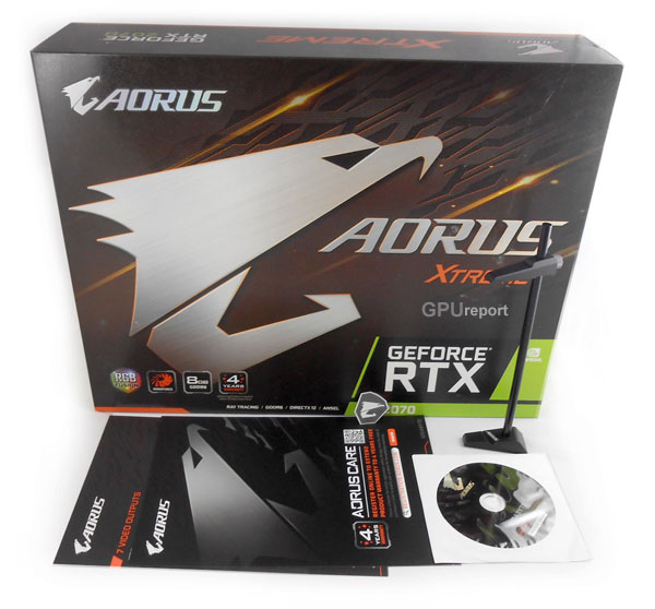 Balení Gigabyte Aorus RTX 2070 XTREME 8G Gigabyte Aorus RTX 2070 XTREME 8G balení