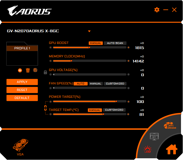 Gigabyte Aorus RTX 2070 XTREME 8G Graphics Engine Prodessional