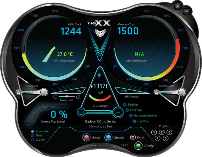 Sapphire Pulse RX 570 ITX 4GD5 TriXX Panel