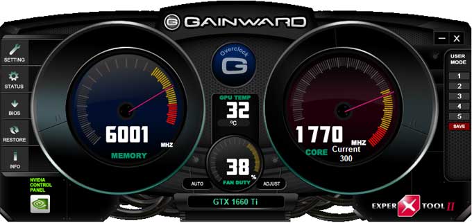 Gainward GTX 1660 Ti Pegasus Expertool