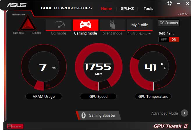 Asus Dual RTX 2060 O6G GPU Tweak simple mode