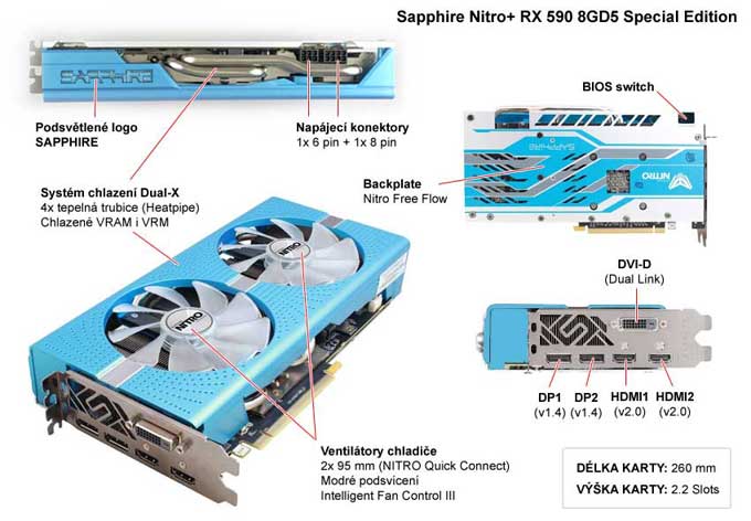 Sapphire Nitro+ RX 590 8GD5 SE; popis