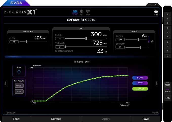 Precision X1 OC Scanner EVGA Precision X1 panel4