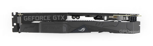 Vrchní strana Asus Strix GTX 1650 O4G Gaming Asus Strix GTX 1650 O4G Gaming top