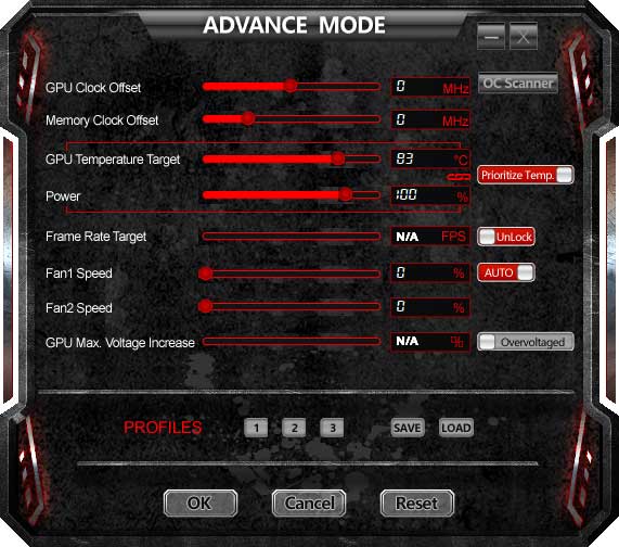 Inno3D TuneIT Advance mode