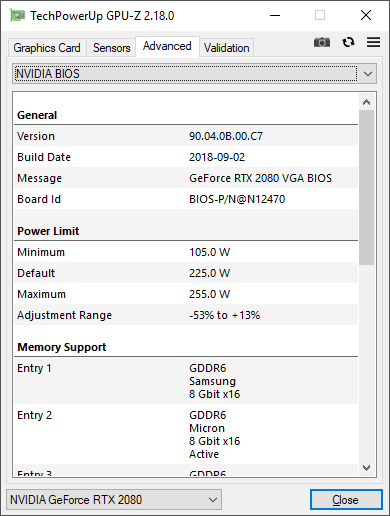 Gainward RTX 2080 Phoenix GS 8G GPUZ TDP