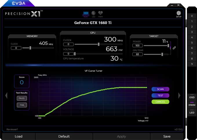 Precision X1 OC Scanner EVGA Precision X1 panel4