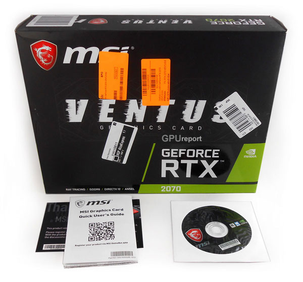 MSI RTX 2070 Ventus 8G balení