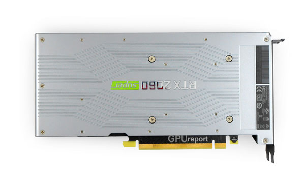 Zadní strana NVIDIA RTX 2060 SUPER NVIDIA RTX 2060 SUPER zadní strana