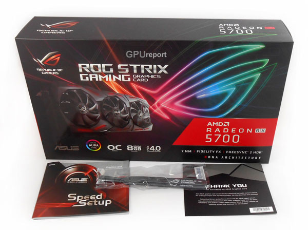 Balení Asus Strix RX 5700 O8G Gaming Asus Strix RX 5700 O8G Gaming balení