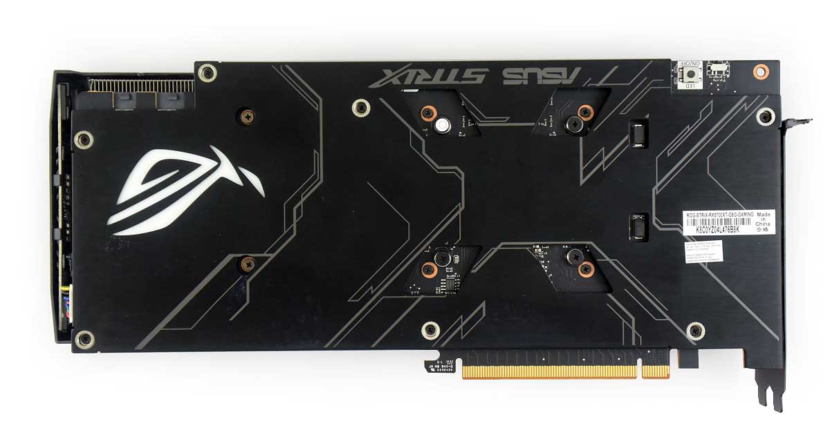 Asus Strix RX 5700 XT O8G Gaming; zadní strana