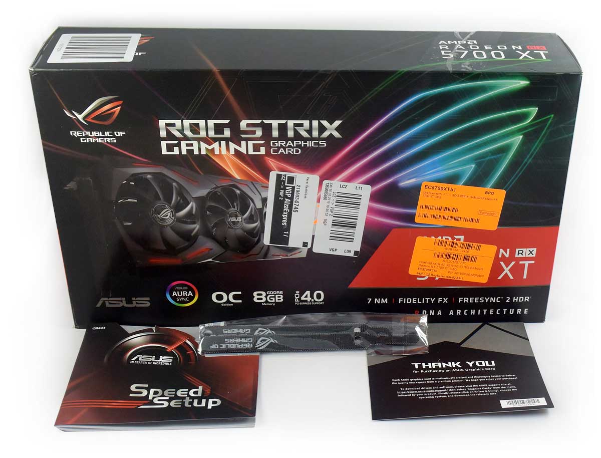 Asus Strix RX 5700 XT O8G Gaming; balení