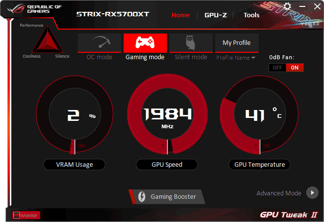 Asus Strix RX 5700 XT O8G Gaming GPU Tweak simple mode Asus Strix RX 5700 XT O8G Gaming GPU Tweak simple mode