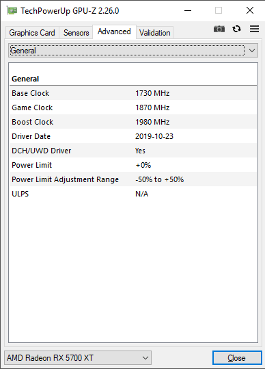 Asus Strix RX 5700 XT O8G Gaming GPUZ; Quiet mode