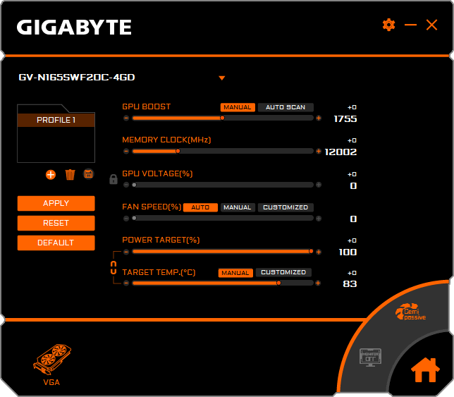 Gigabyte GTX 1650 SUPER Windforce OC Graphics Engine Professional