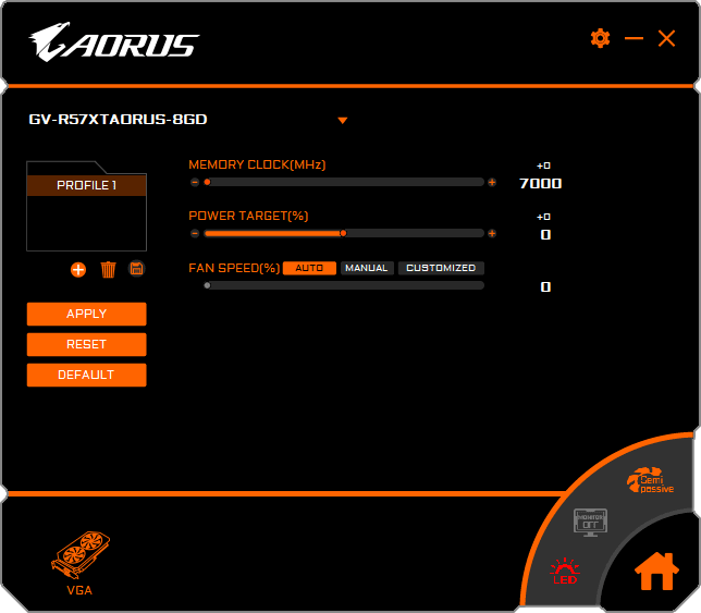 Aorus Graphics Engine Gigabyte AORUS RX 5700 XT 8G; AORUS Graphics Engine