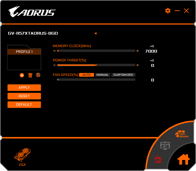 Gigabyte AORUS RX 5700 XT 8G; AORUS Graphics Engine