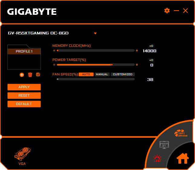 Gigabyte RX 5500 XT Gaming OC 8G; AORUS Graphics Engine