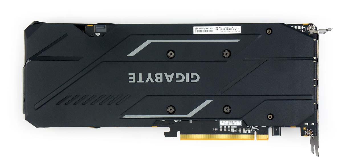 Pro zvětšení klikni Gigabyte RX 5500 XT Gaming OC 8G; zadní strana