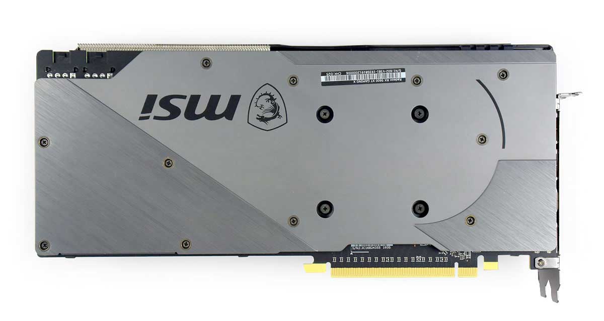 Pro zvětšení klikni MSI RX 5600 XT GAMING X 6G; zadní strana