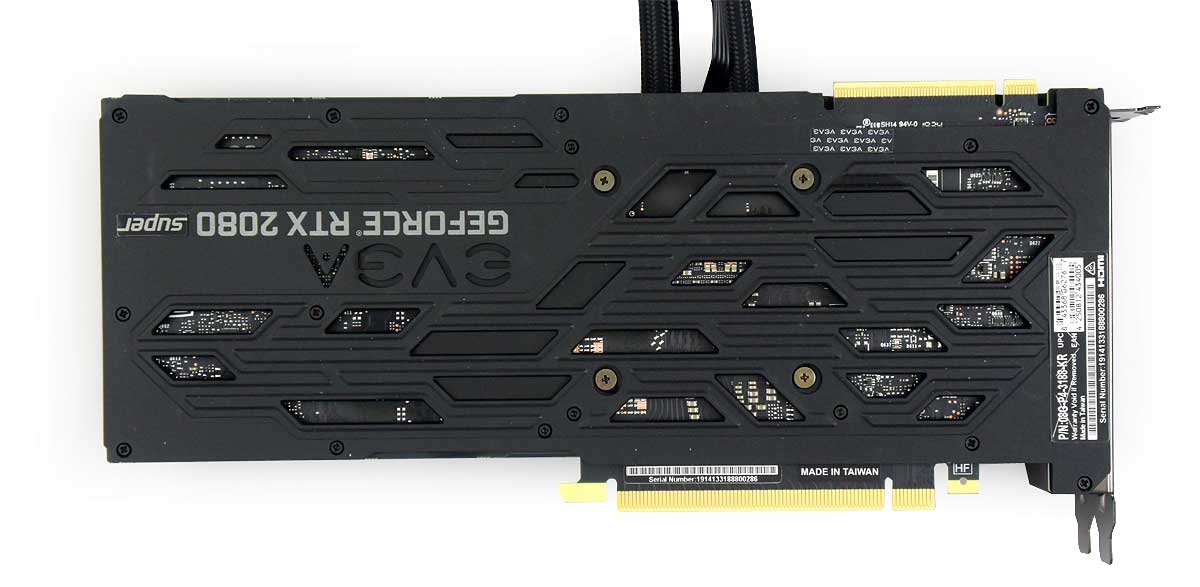 Pro zvětšení klikni EVGA RTX 2080 SUPER XC Hybrid Gaming; zadní strana