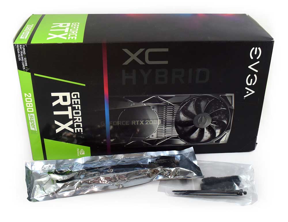 EVGA RTX 2080 SUPER XC Hybrid Gaming; balení